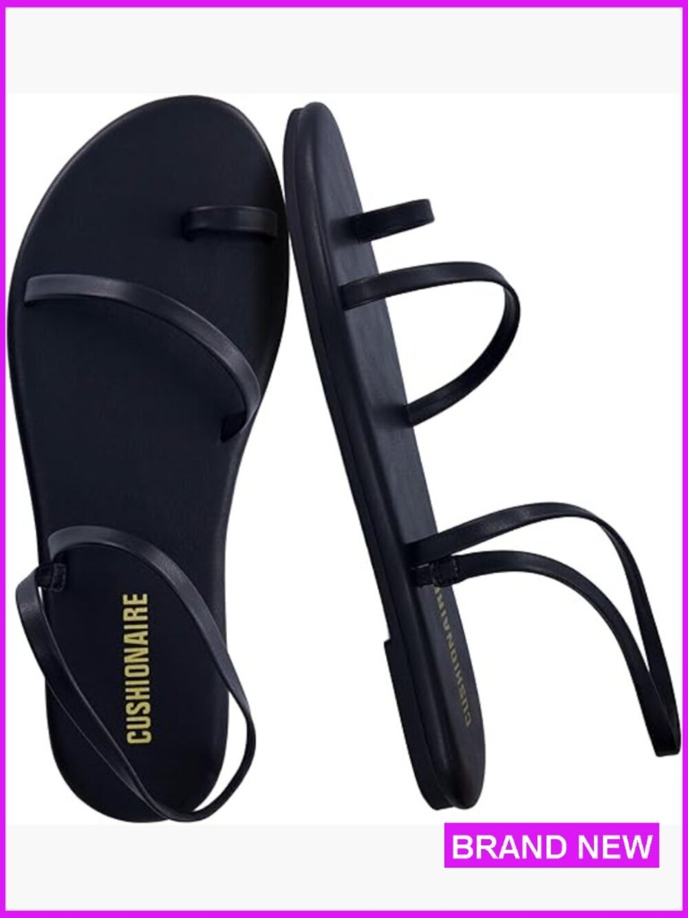Comfortable Dressy Flat Sandals with Memory Foam Cushioned Strappy